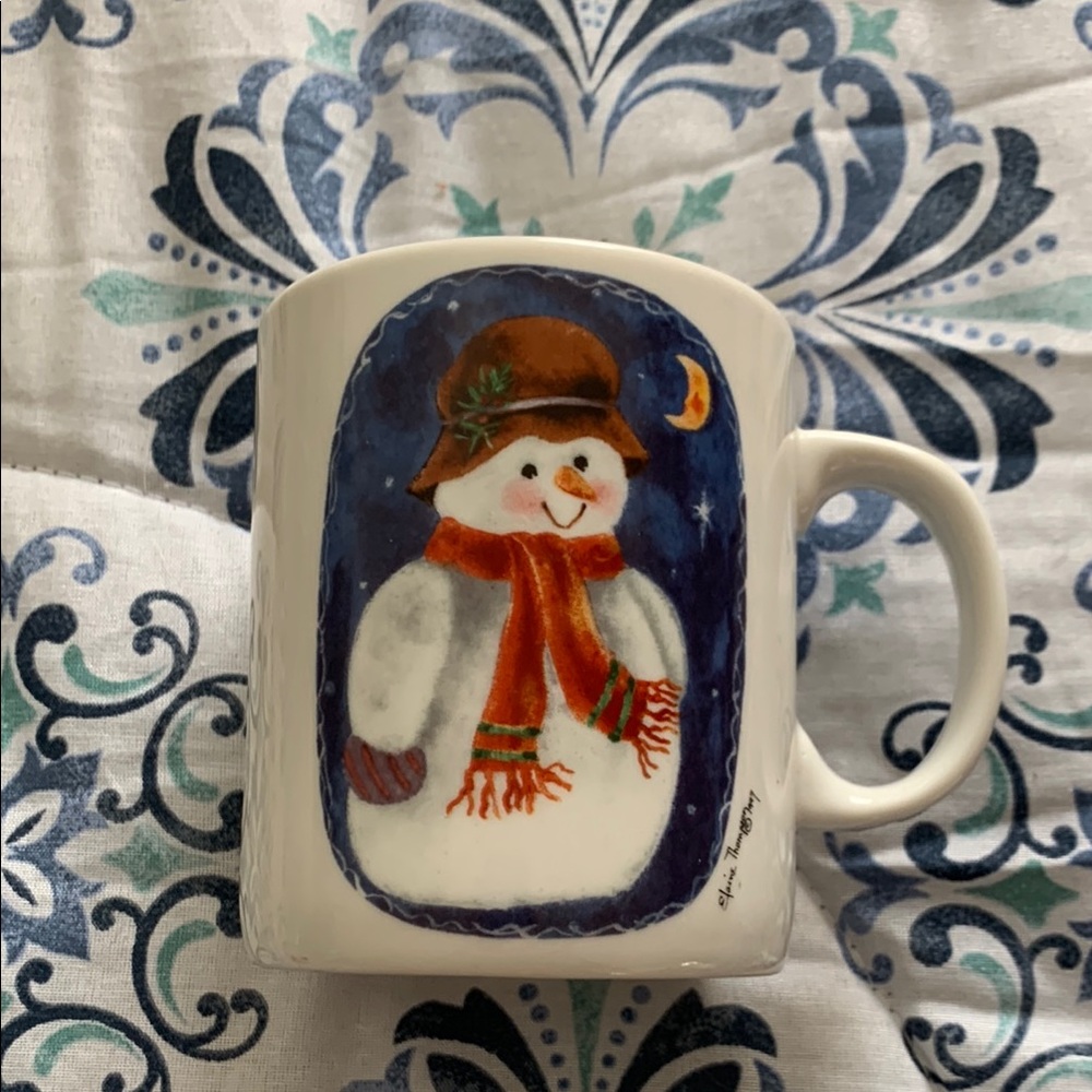 Snowman Mug with Scarf Design